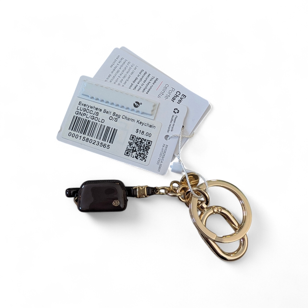 Lululemon Everywhere Belt Bag Charm Keychain Plum/Gold-Sold Out Online